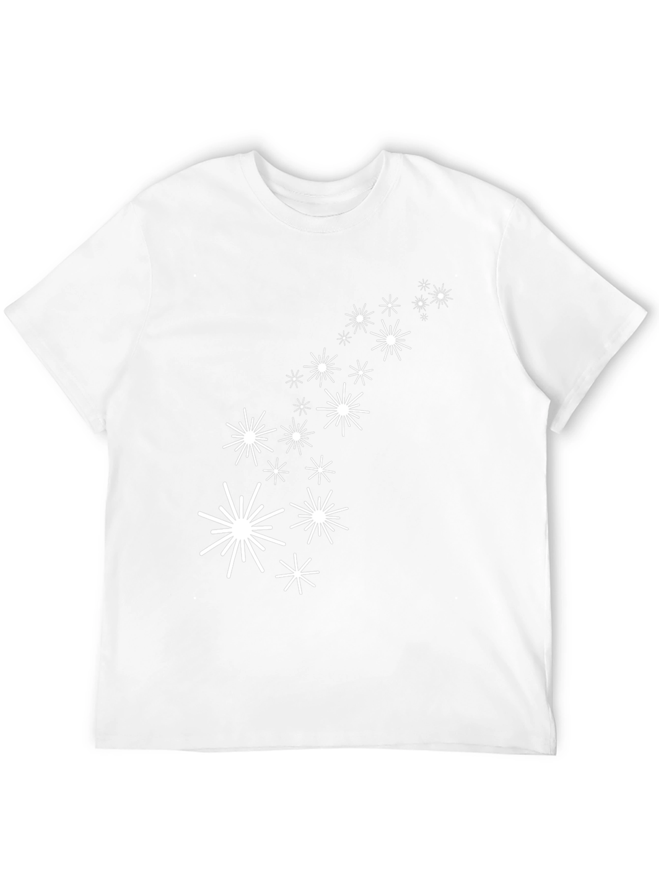 Black Tee with White Star Burst Design