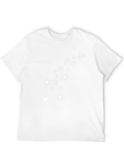Black Tee with White Star Burst Design