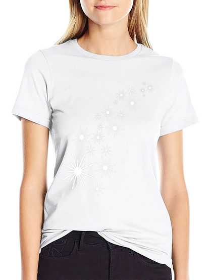 Black Tee with White Star Burst Design