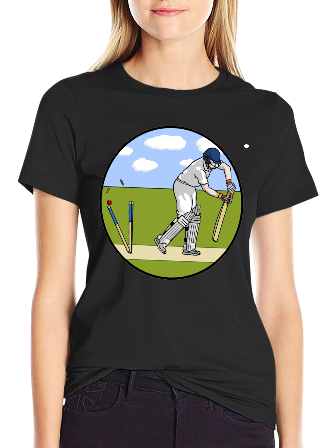 Cricket Player Graphic T-Shirt