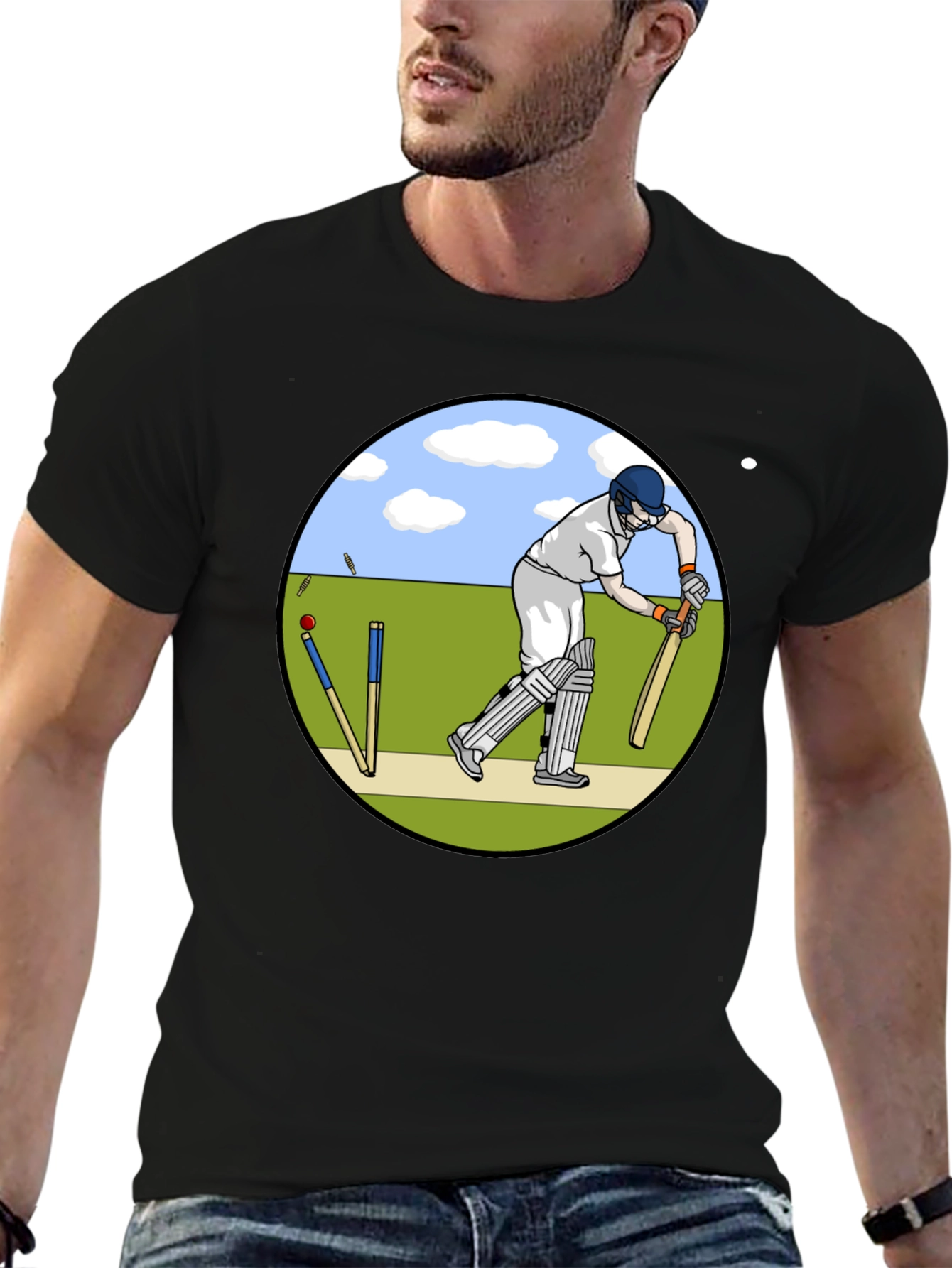 Cricket Player Graphic T-Shirt