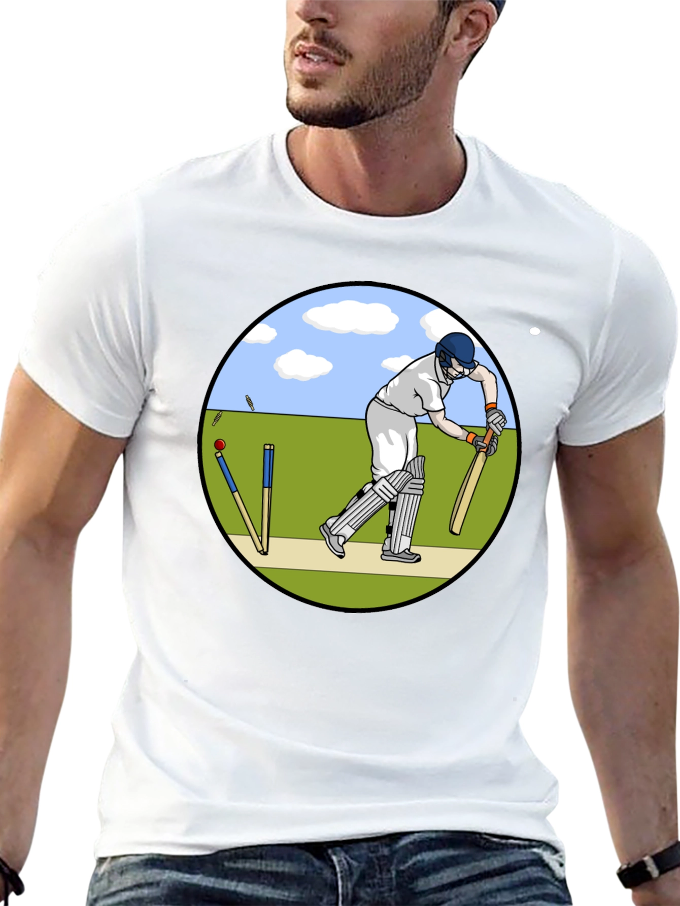 Cricket Player Graphic T-Shirt