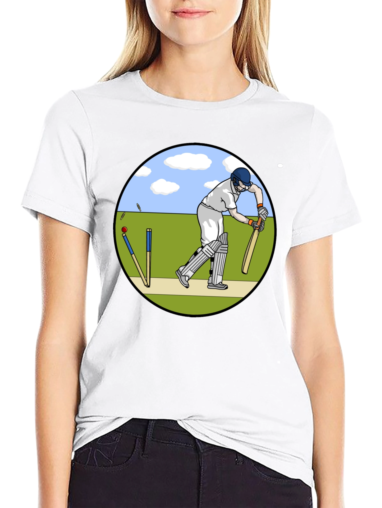 Cricket Player Graphic T-Shirt