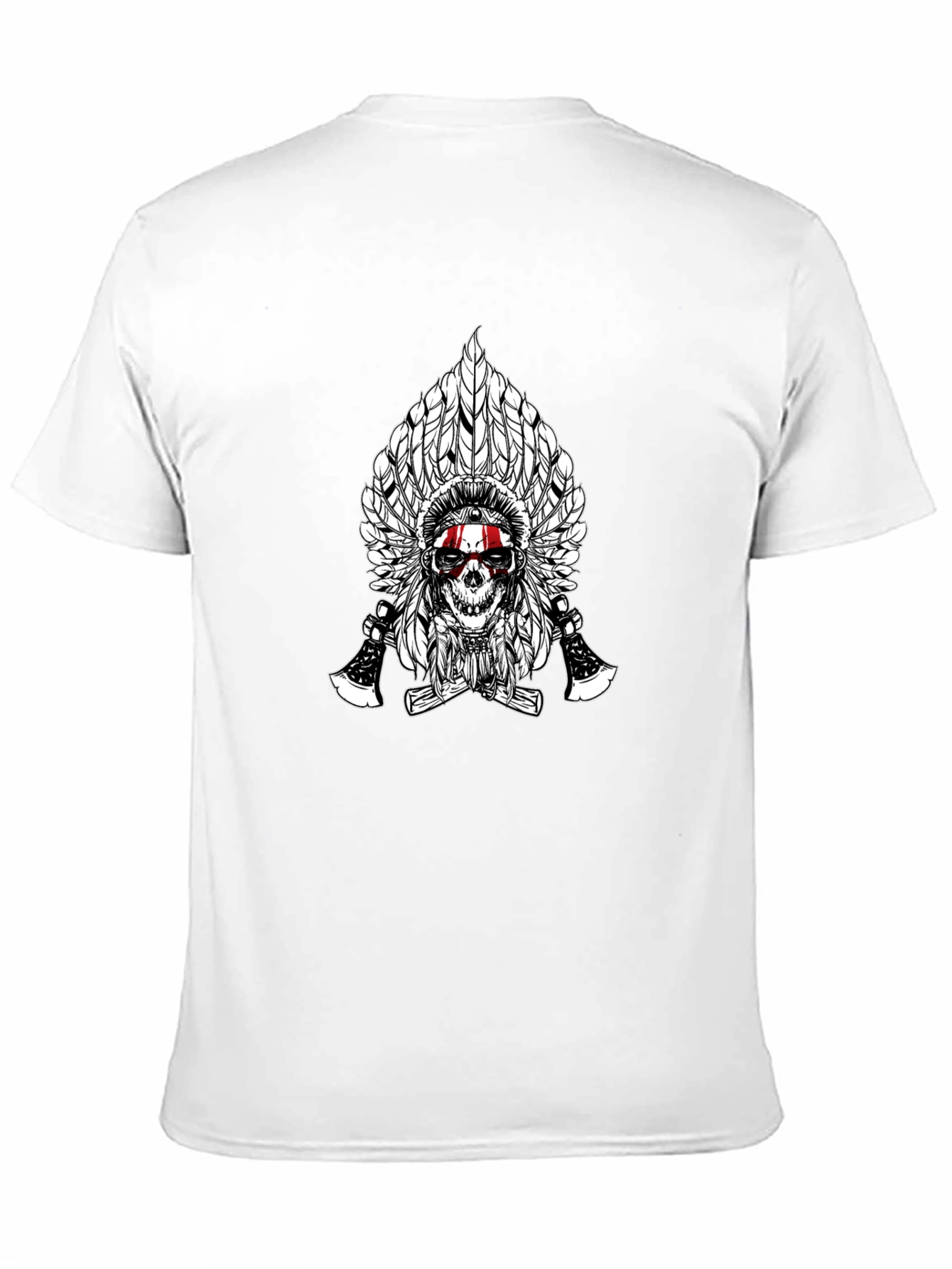 Skull & Feathers Graphic Tee - Black Cotton T-Shirt