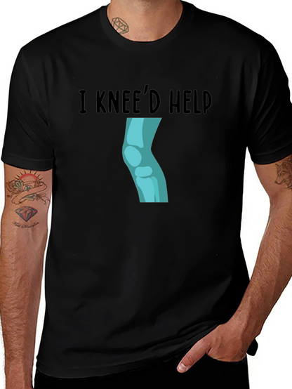 I Kneed Help Graphic Tee - Black Cotton T-Shirt