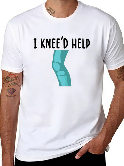 I Kneed Help Graphic Tee - Black Cotton T-Shirt