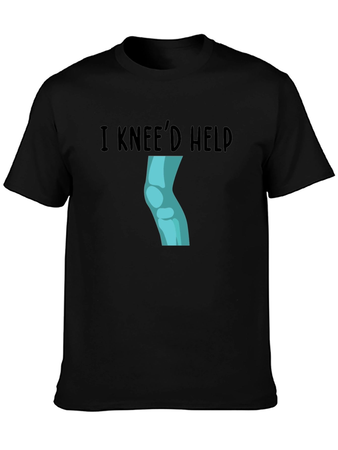 I Kneed Help Graphic Tee - Black Cotton T-Shirt