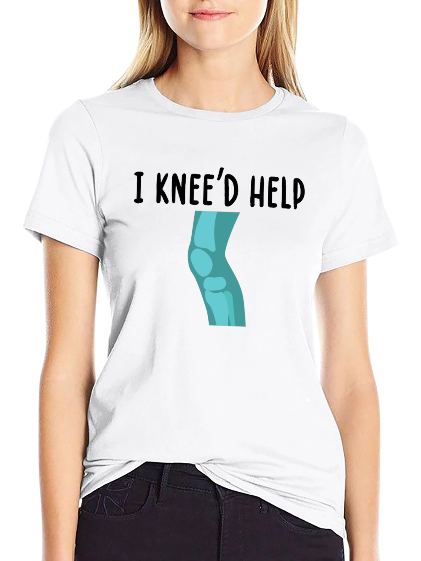I Kneed Help Graphic Tee - Black Cotton T-Shirt
