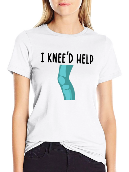 I Kneed Help Graphic Tee - Black Cotton T-Shirt
