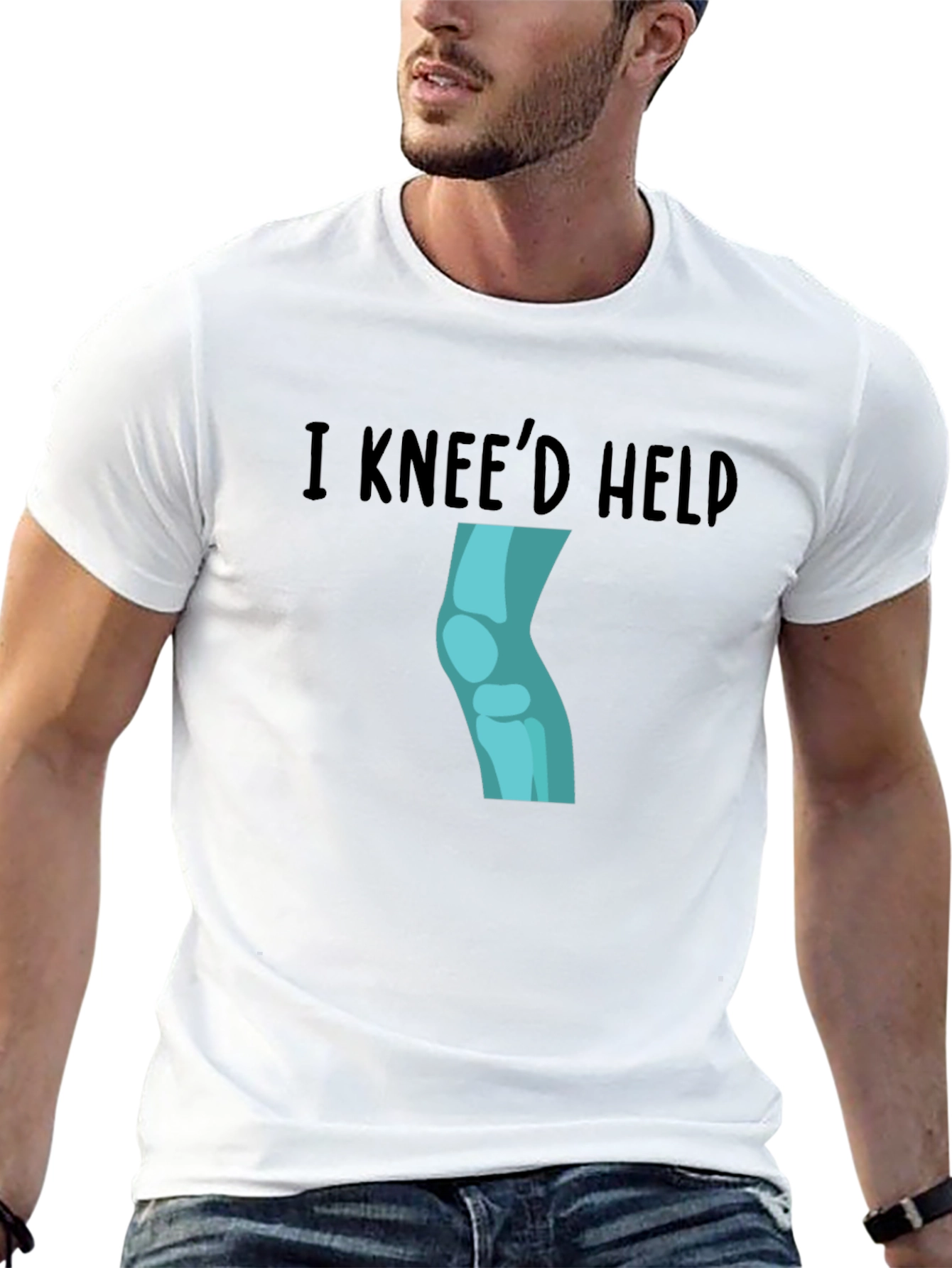 I Kneed Help Graphic Tee - Black Cotton T-Shirt