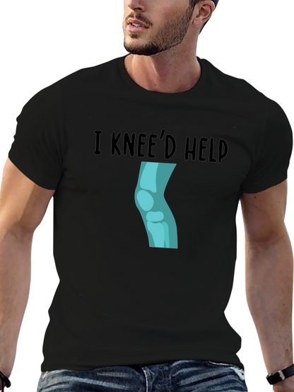 I Kneed Help Graphic Tee - Black Cotton T-Shirt
