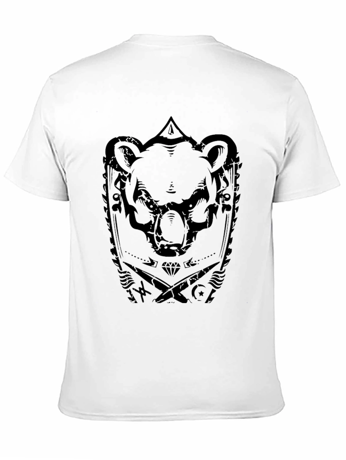 Mens Black Bear Graphic Print T-Shirt