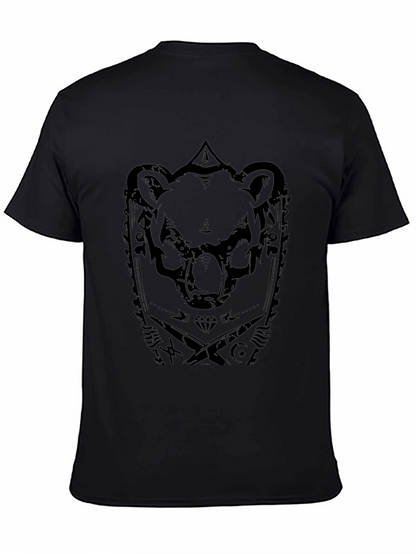 Mens Black Bear Graphic Print T-Shirt