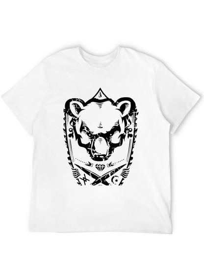 Mens Black Bear Graphic Print T-Shirt