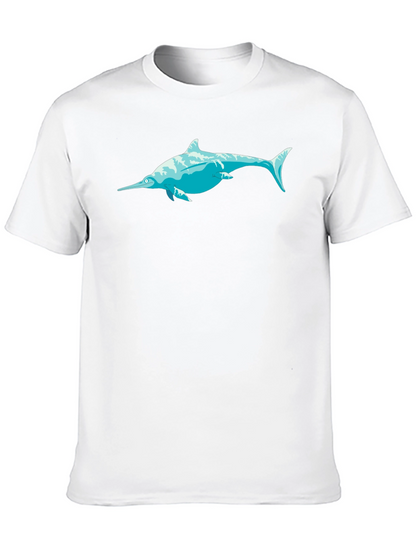 Swordfish Graphic Tee - Black Cotton T-Shirt
