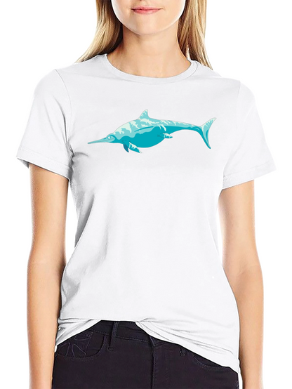 Swordfish Graphic Tee - Black Cotton T-Shirt