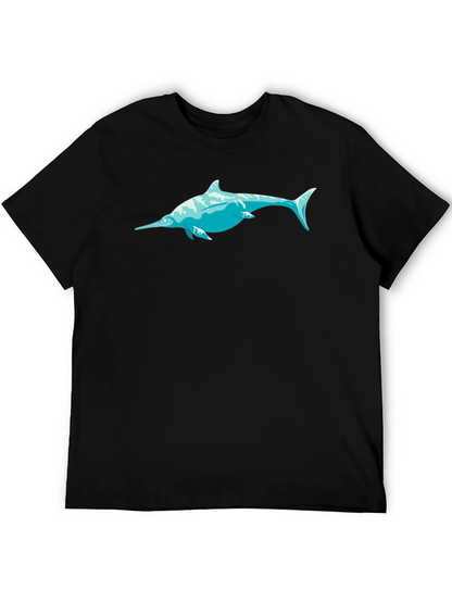 Swordfish Graphic Tee - Black Cotton T-Shirt