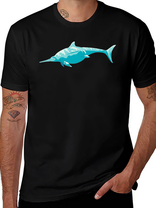 Swordfish Graphic Tee - Black Cotton T-Shirt