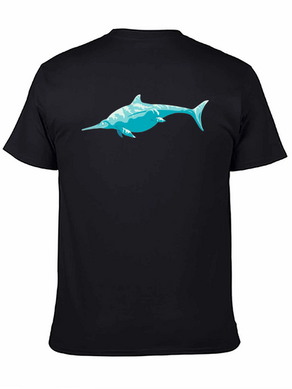 Swordfish Graphic Tee - Black Cotton T-Shirt