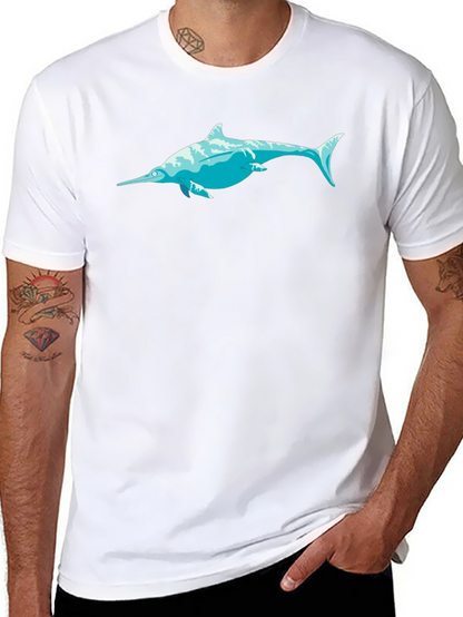 Swordfish Graphic Tee - Black Cotton T-Shirt
