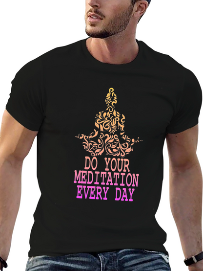 Meditate Daily Black Graphic Tee