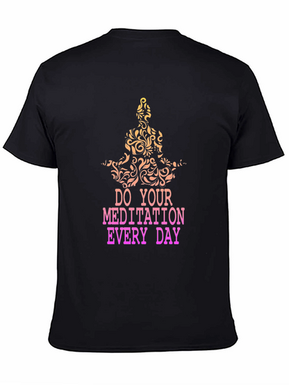 Meditate Daily Black Graphic Tee