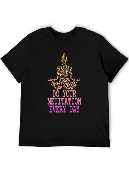 Meditate Daily Black Graphic Tee