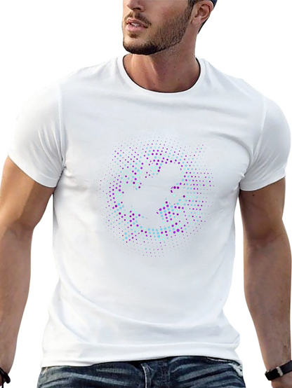 Abstract Dot Graphic Print T-Shirt - Casual Comfort