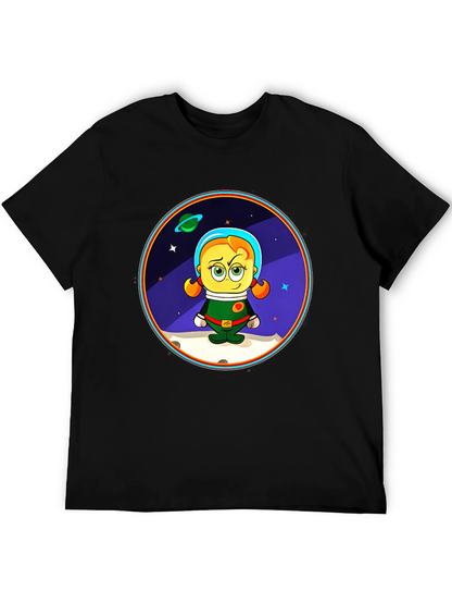 Astronaut Girl Cartoon Graphic T-Shirt