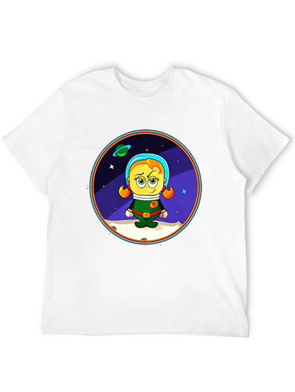 Astronaut Girl Cartoon Graphic T-Shirt