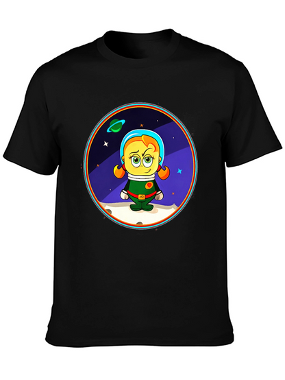 Astronaut Girl Cartoon Graphic T-Shirt