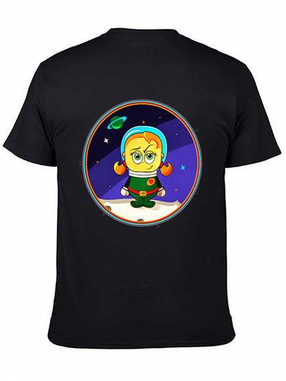 Astronaut Girl Cartoon Graphic T-Shirt