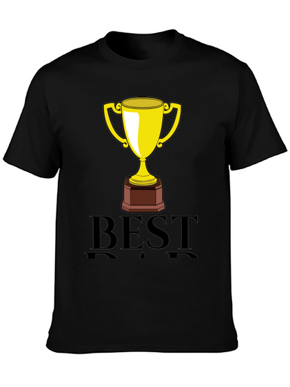 Best Dad Trophy Graphic Tee - Black