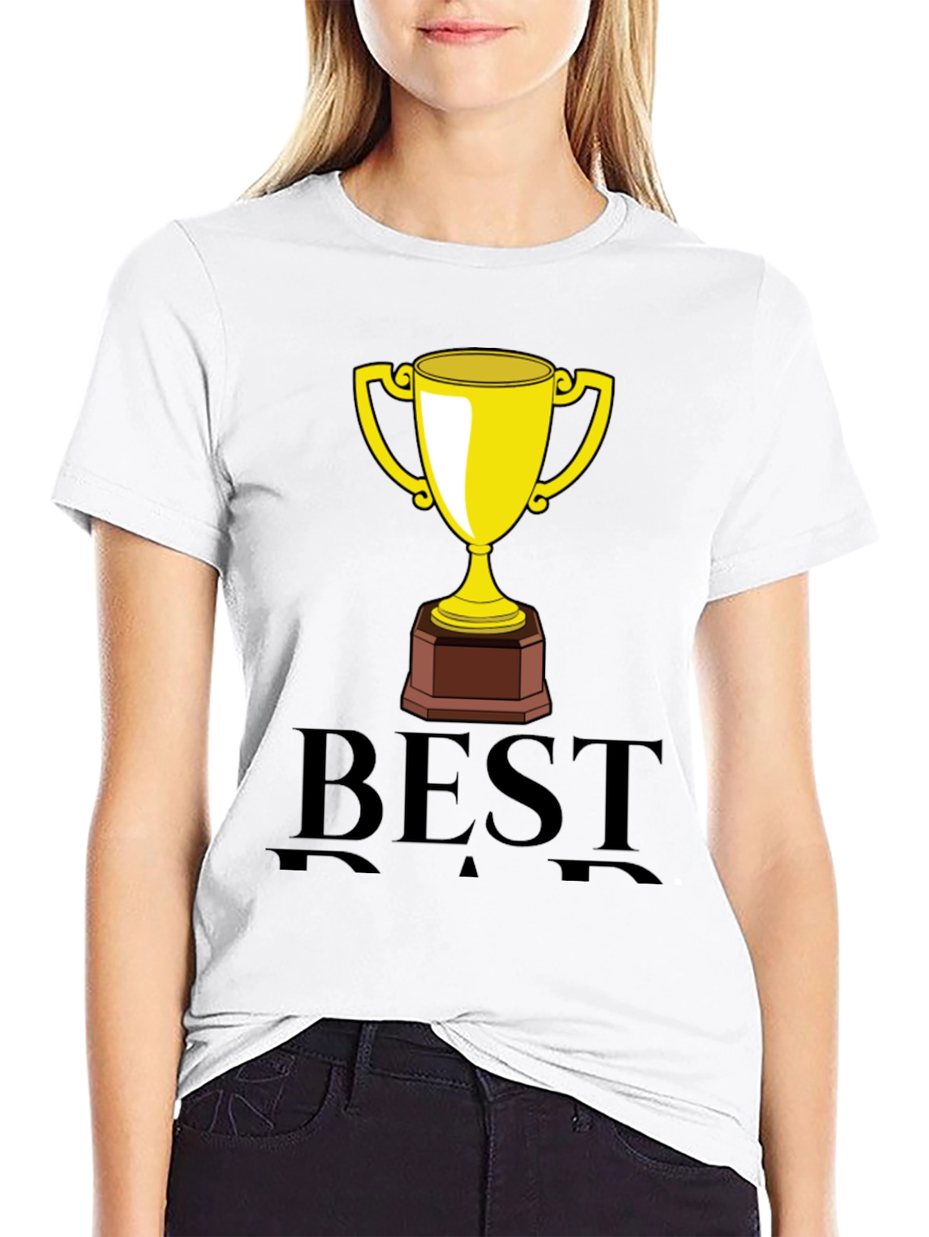 Best Dad Trophy Graphic Tee - Black