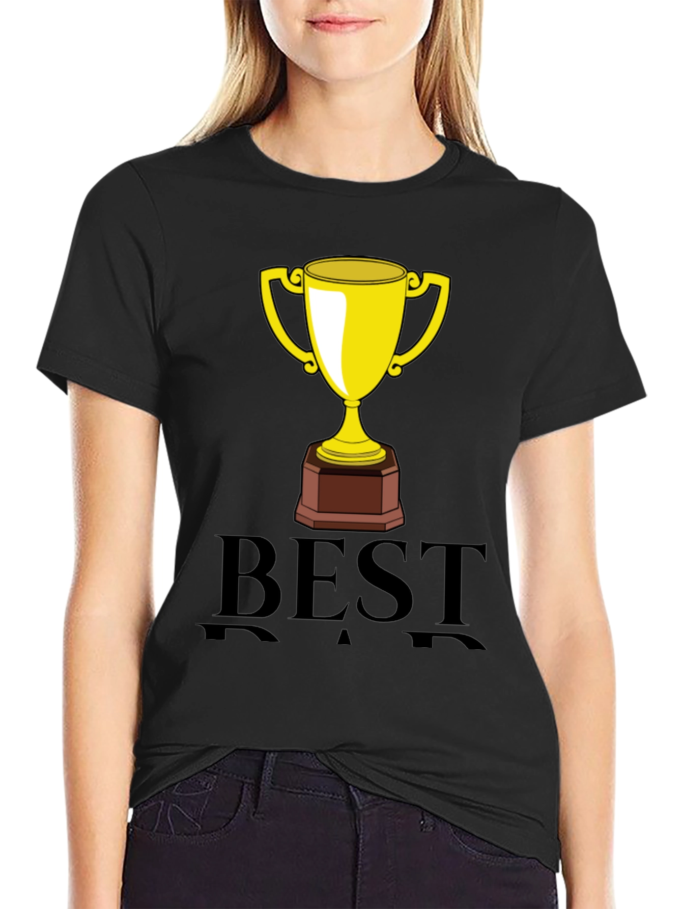 Best Dad Trophy Graphic Tee - Black