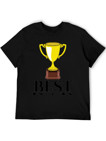 Best Dad Trophy Graphic Tee - Black