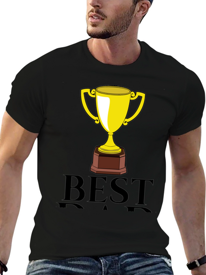 Best Dad Trophy Graphic Tee - Black