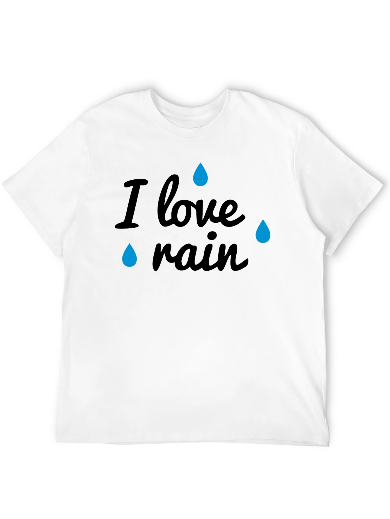 I Love Rain Black Graphic T-Shirt