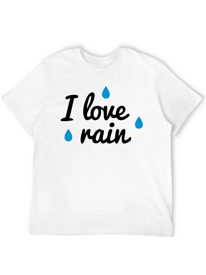 I Love Rain Black Graphic T-Shirt