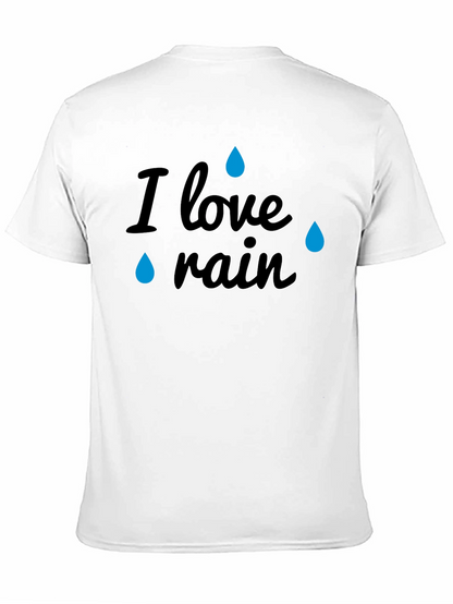 I Love Rain Black Graphic T-Shirt