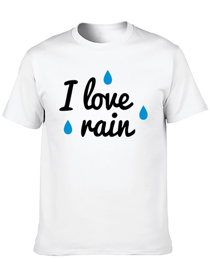 I Love Rain Black Graphic T-Shirt