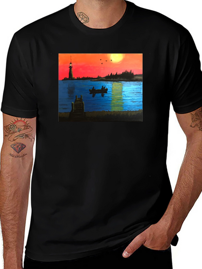 Lighthouse Lake Sunset T-Shirt