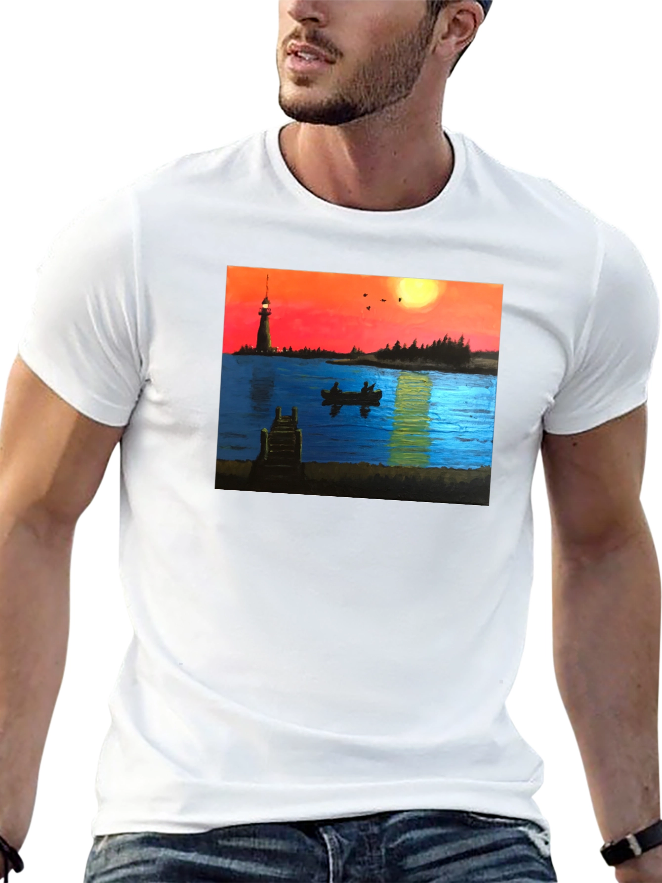 Lighthouse Lake Sunset T-Shirt