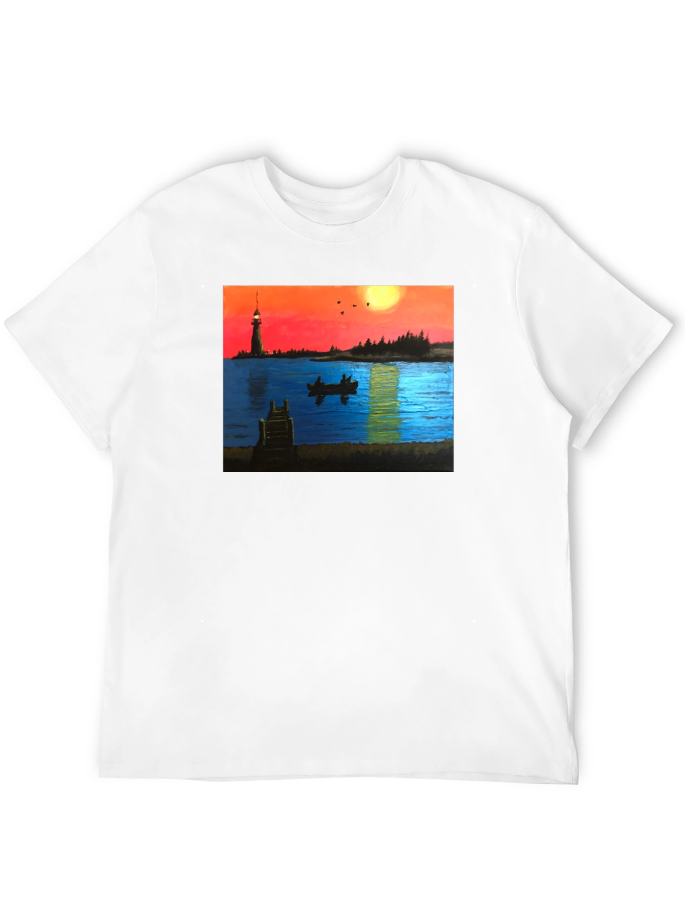 Lighthouse Lake Sunset T-Shirt