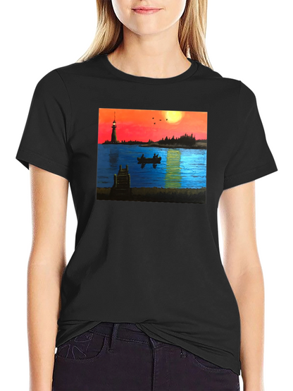Lighthouse Lake Sunset T-Shirt