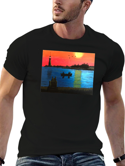 Lighthouse Lake Sunset T-Shirt