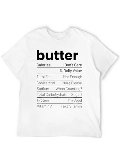 Butter Nutrition Facts Funny Graphic Tee