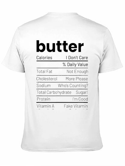 Butter Nutrition Facts Funny Graphic Tee
