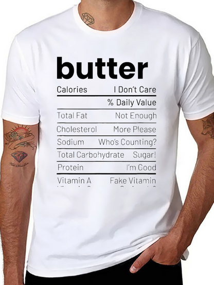 Butter Nutrition Facts Funny Graphic Tee