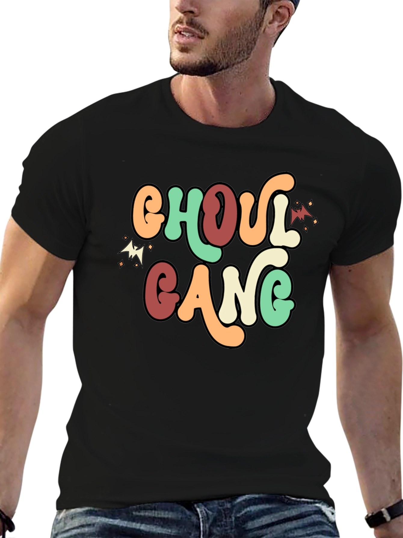 Ghoul Gang Retro Graphic Tee - Halloween Fun